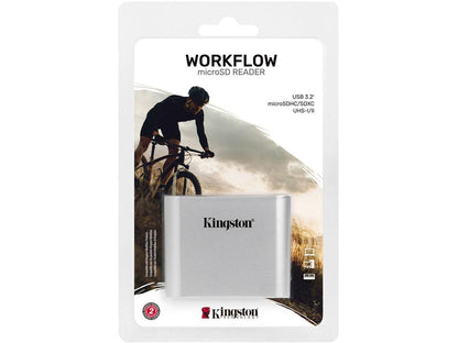 The Kingston USB3.2 Gen1 Workflow Dual-Slot microSDHC/SDXC UHS-II Card Reader offers fast and efficient media file access for professionals dealing with high-volume microSD content. Designed for performance and flexibility, it supports dual-slot card reading with USB 3.2 Gen 1 connectivity, ideal for creative workloads. With a compact build and support for UHS-II cards, it's a convenient accessory for photo and video professionals.