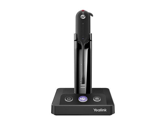 The YEALINK WH63-TEAMS is a Teams and Skype for Business-compatible wireless headset engineered for hybrid and remote professionals. With dual USB 2.0 ports, integrated noise-canceling technology, and an earhook form factor, it delivers comfort and clarity for extended calls. Supporting up to 8 hours of talk time and a 120-meter wireless range, the WH63 is ideal for long, mobile workdays.