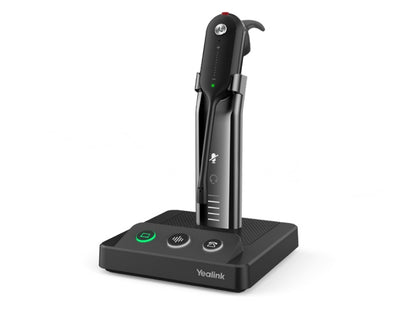 The Yealink WH63-UC is a professional wireless headset featuring four versatile wearing options and advanced noise-cancelling technology for clear communication. Designed with a mono microphone, this headset offers a wireless range of up to 120 meters and up to 8 hours of talk time, making it ideal for modern business environments.