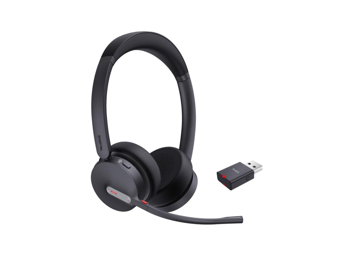 The Yealink WH64 Hybrid Dual Teams delivers exceptional wireless performance through both DECT and Bluetooth technologies. Offering Acoustic Shield Technology 2.0 and ultra-long connectivity range, it is designed to support high-quality communication in professional environments. With up to 32 hours of call time and an ergonomic on-ear form factor, the WH64 ensures comfort and productivity for all-day use.