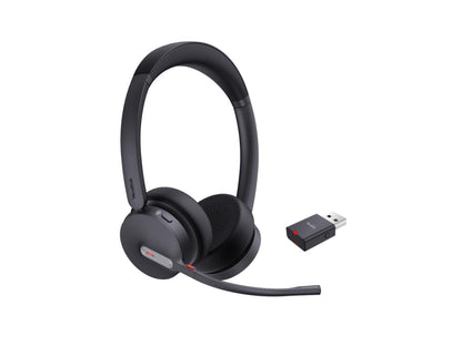 The Yealink WH64 Hybrid Dual Teams delivers exceptional wireless performance through both DECT and Bluetooth technologies. Offering Acoustic Shield Technology 2.0 and ultra-long connectivity range, it is designed to support high-quality communication in professional environments. With up to 32 hours of call time and an ergonomic on-ear form factor, the WH64 ensures comfort and productivity for all-day use.