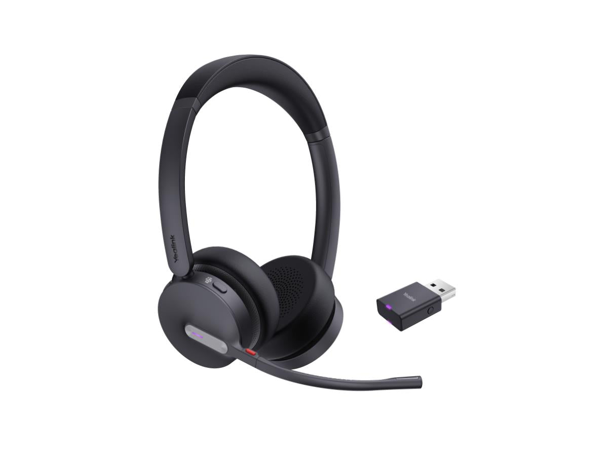 The Yealink WH64 Hybrid Dual Teams delivers exceptional wireless performance through both DECT and Bluetooth technologies. Offering Acoustic Shield Technology 2.0 and ultra-long connectivity range, it is designed to support high-quality communication in professional environments. With up to 32 hours of call time and an ergonomic on-ear form factor, the WH64 ensures comfort and productivity for all-day use.