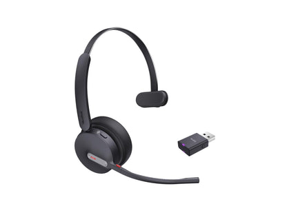 The YEALINK WH64 Hybrid Mono Teams headset delivers exceptional audio for unified communications, featuring DECT and Bluetooth 5.2 hybrid connectivity for increased mobility. With Acoustic Shield Technology 2.0, ultra-long battery life, and an ergonomic on-ear design, it's engineered for optimal comfort and productivity throughout the workday.