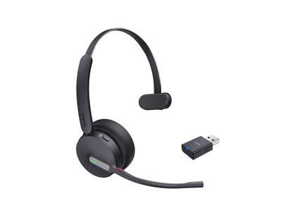 The YEALINK WH64 Hybrid Mono Teams headset delivers exceptional audio for unified communications, featuring DECT and Bluetooth 5.2 hybrid connectivity for increased mobility. With Acoustic Shield Technology 2.0, ultra-long battery life, and an ergonomic on-ear design, it's engineered for optimal comfort and productivity throughout the workday.