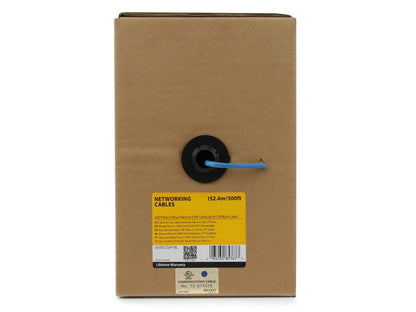 Bulk Cat 5e Ethernet Cable - 500 ft. - Solid - Plenum CMP - Blue - TAA Compliant