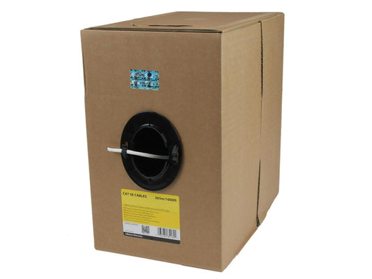 Bulk Cat 5e Ethernet Cable - 1000 ft. (304,8m) - Solid - CMR-Rated - White - TAA Compliant