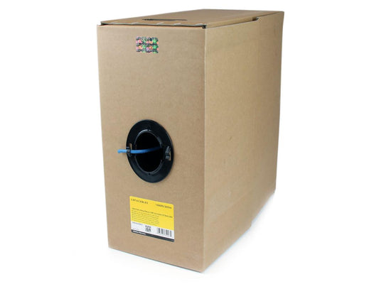 Bulk Cat 6 Ethernet Cable - 1000 ft. - Solid - CMP/FT6 Plenum Fire Rating - ETL Verified - Blue - TAA Compliant