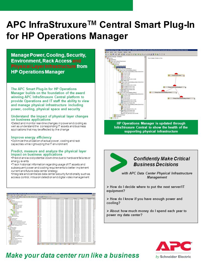 Service de formation APC INFRASTRUXURE OPERATIONS ADMINISTRATOR