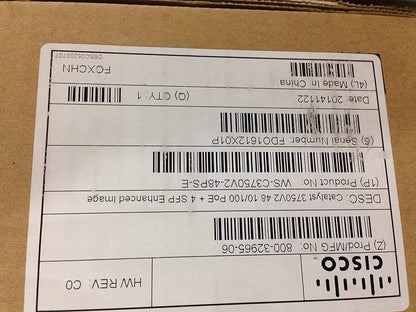 Cisco Catalyst 3750V2 48 10/100 + 4 SFP Image améliorée