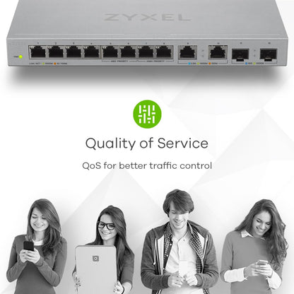 ZYXEL XGS1010-12 12-Port Unmanaged Multi-Gig Switch with 2.5G & 10G Ports
