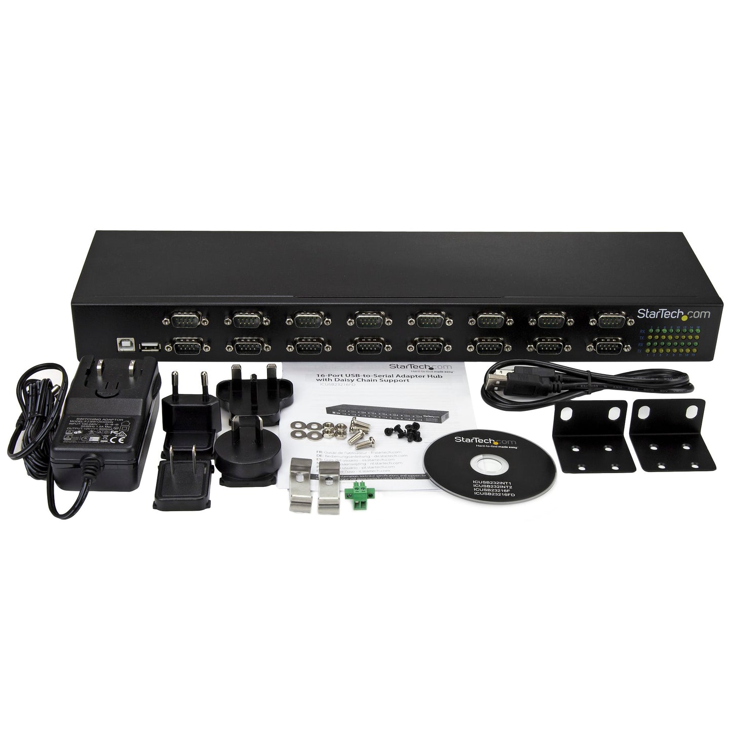 StarTech Hub adaptateur série USB vers RS232 16 ports, montage en rack, chipset Terminus