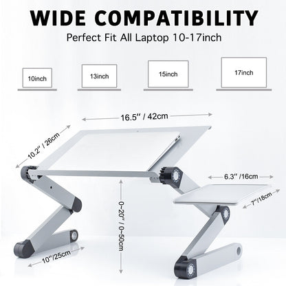 RAINBEAN Adjustable Laptop Stand with Cooling Fans and Mouse Pad