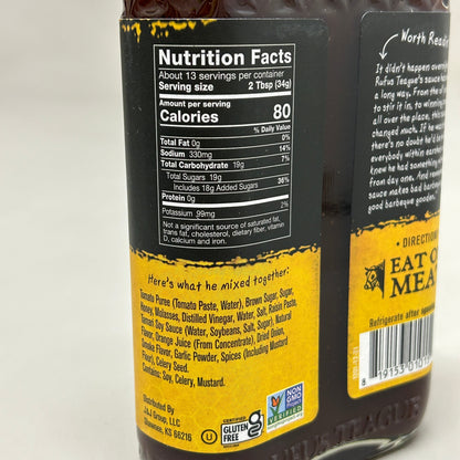RUFUS TEAGUE 6-PACK! Honey Sweet BBQ Sauce 15.25 oz Gluten Free Non GMO Exp 06/25 (New)
