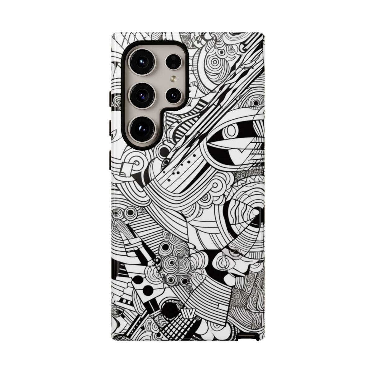 B&W ABSTRACT DOODLE | Tough Phone Case
